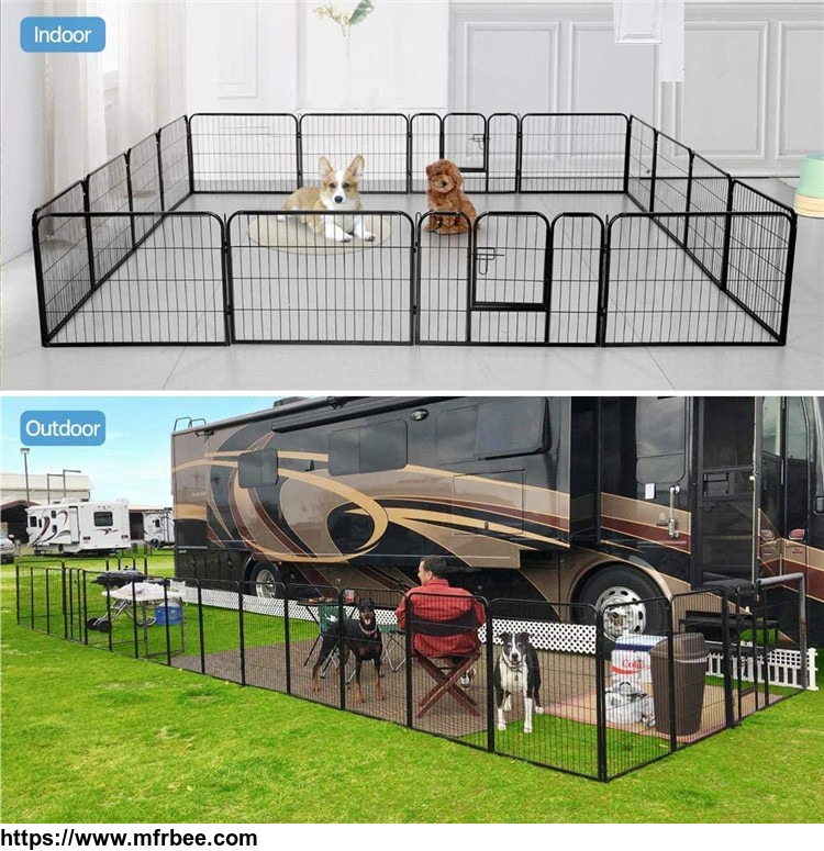 oem_8_panels_black_puppy_pen_crate_fence_outdoor_pet_playpen_in_stock
