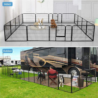 more images of OEM 8 panels black Puppy Pen crate fence Outdoor Pet Playpen in stock