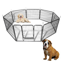 more images of OEM 8 panels black Puppy Pen crate fence Outdoor Pet Playpen in stock