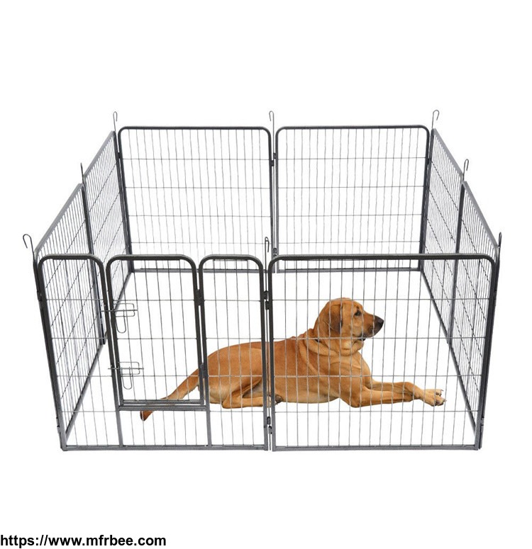 portable_dog_kennel_heavy_duty_metal_play_yard_gate_pet_playpen_with_8_panels