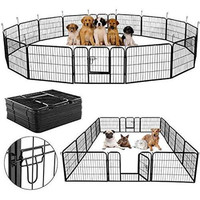 more images of Portable Dog Kennel Heavy Duty Metal Play Yard Gate Pet Playpen With 8 Panels