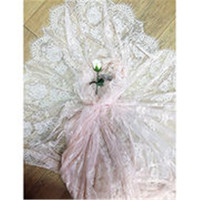 Customized 100% nylon party dress yelash lace trims/fabric