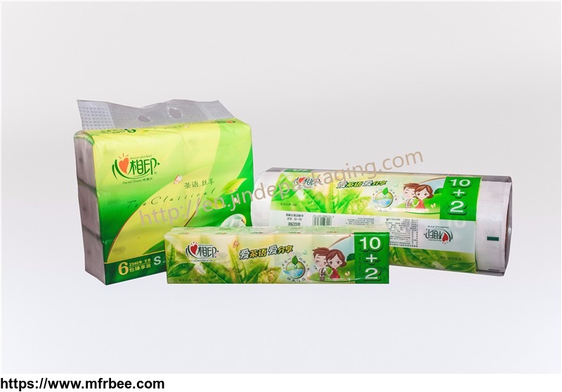 Laminated CPE plastic single layer color printing wallet tissue packaging film