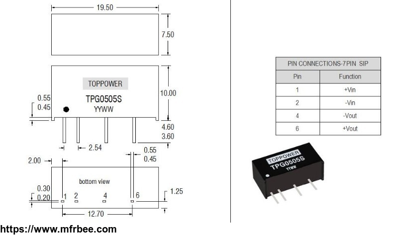 3w_3kvdc_isolated_single_output_dc_dc_converters_power_supply