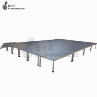 more images of Non Slip Material Portable Folding Aluminum Stage 6 Legs Platform 4ftx8ft