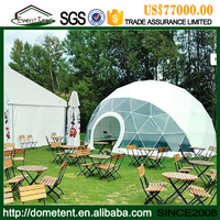 steel frame White PVC quality geodesic dome tent for camping
