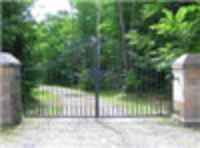 Ornamental garden wrought iron gate