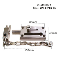 Hot high quality Strong & durable ZN-C 715 SN zinc alloy material chain bolt